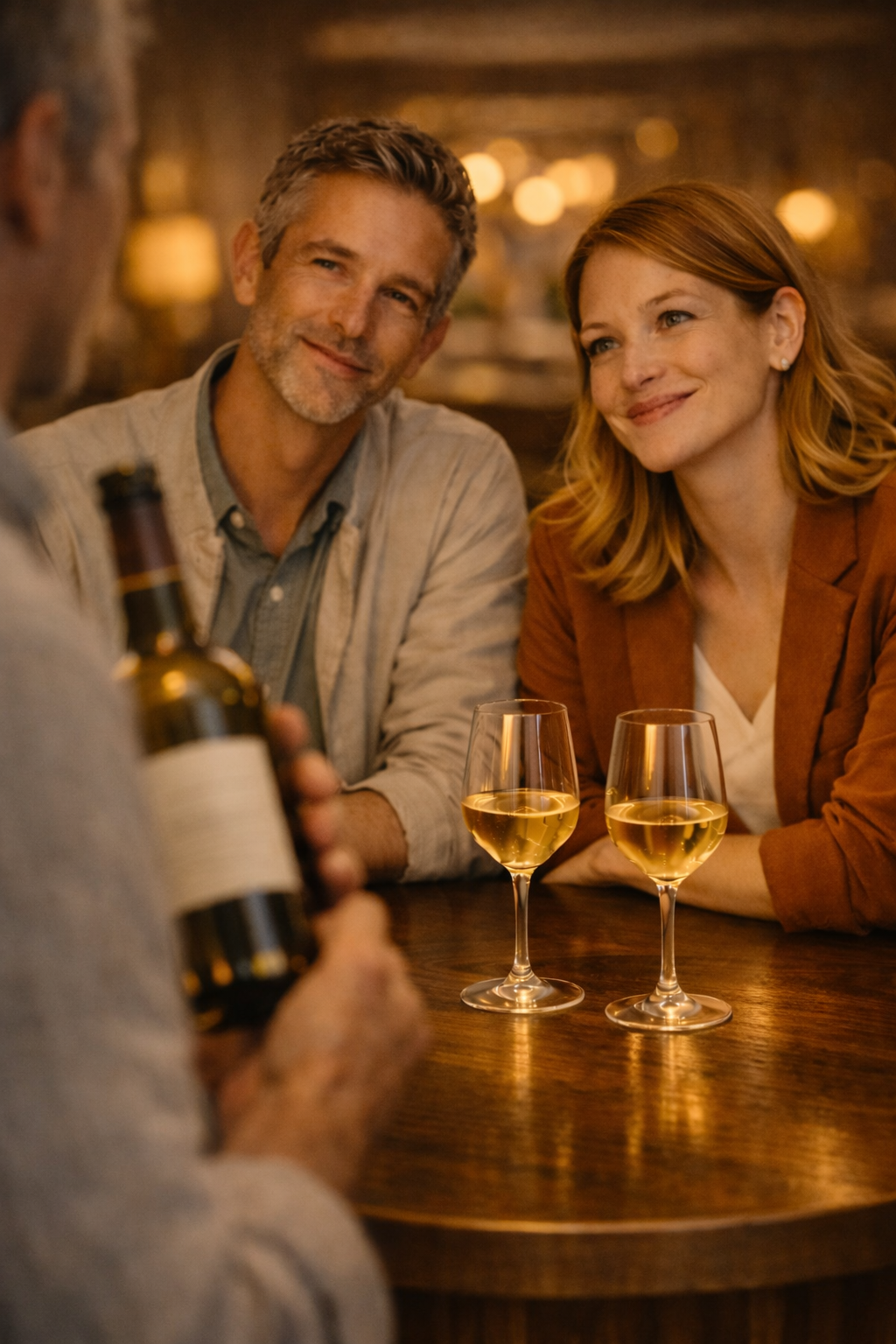 Guests enjoying wine ritual